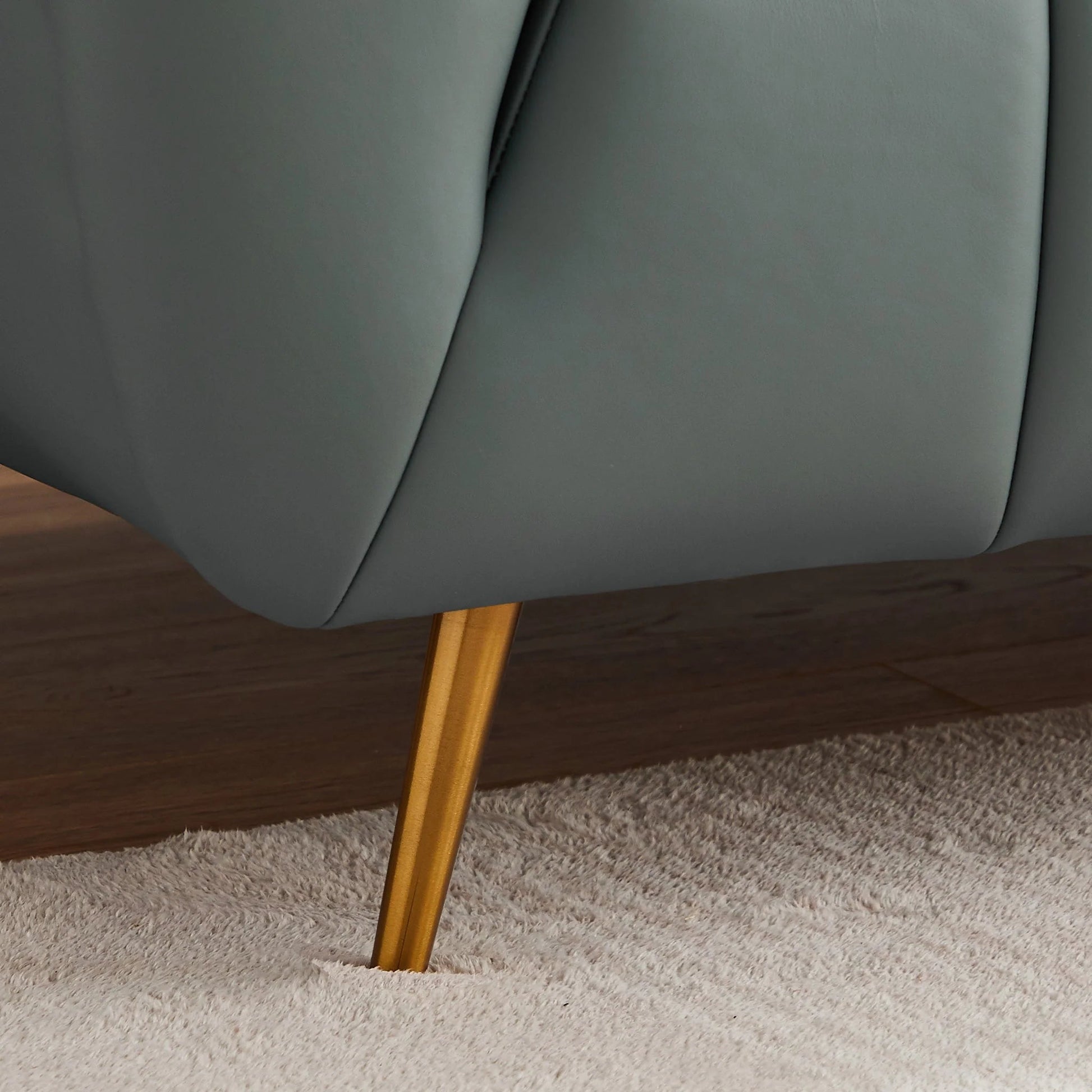 ‘Ava’ Sofa (Blue Leather) - EcoLuxe Furnishings