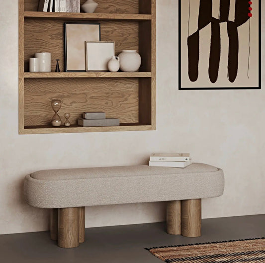 ‘Baleka’ Boucle End of Bed Bench Seat - EcoLuxe Furnishings