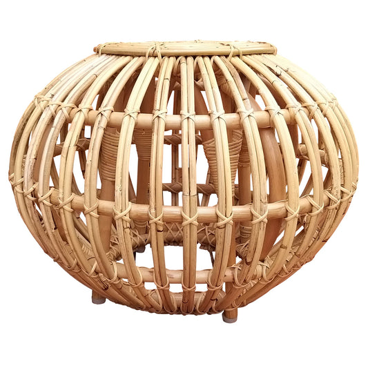 ‘Boca’ Ottoman, Bamboo & Rattan - EcoLuxe Furnishings