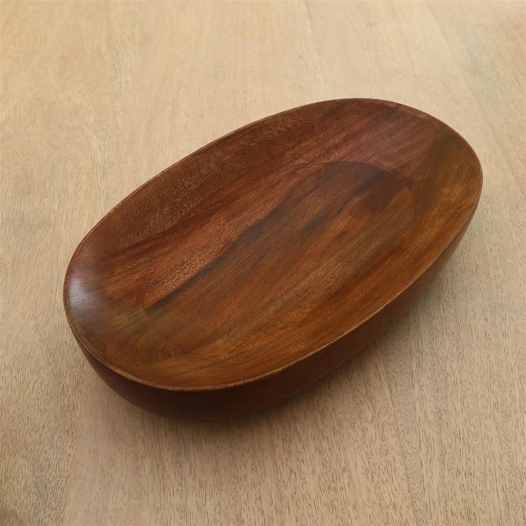 ‘Brawny’ Arjan Wood Oval Platter (Brown) - EcoLuxe Furnishings