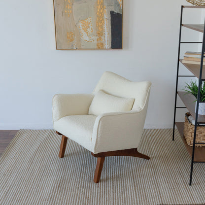 ‘Brayden’ Lounge Chair (Beige Boucle) - EcoLuxe Furnishings