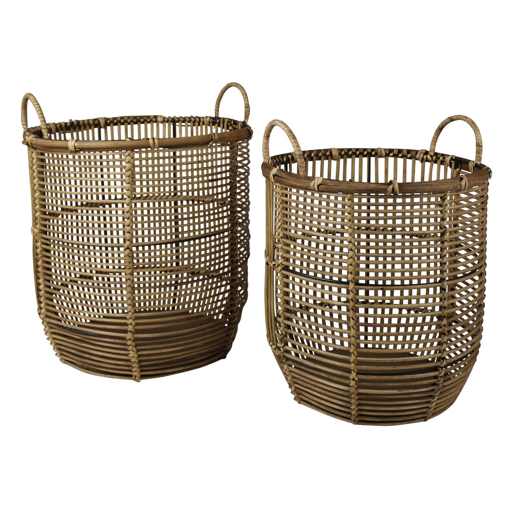 ‘Cairo’ Rattan Baskets, Set of 2 - EcoLuxe Furnishings