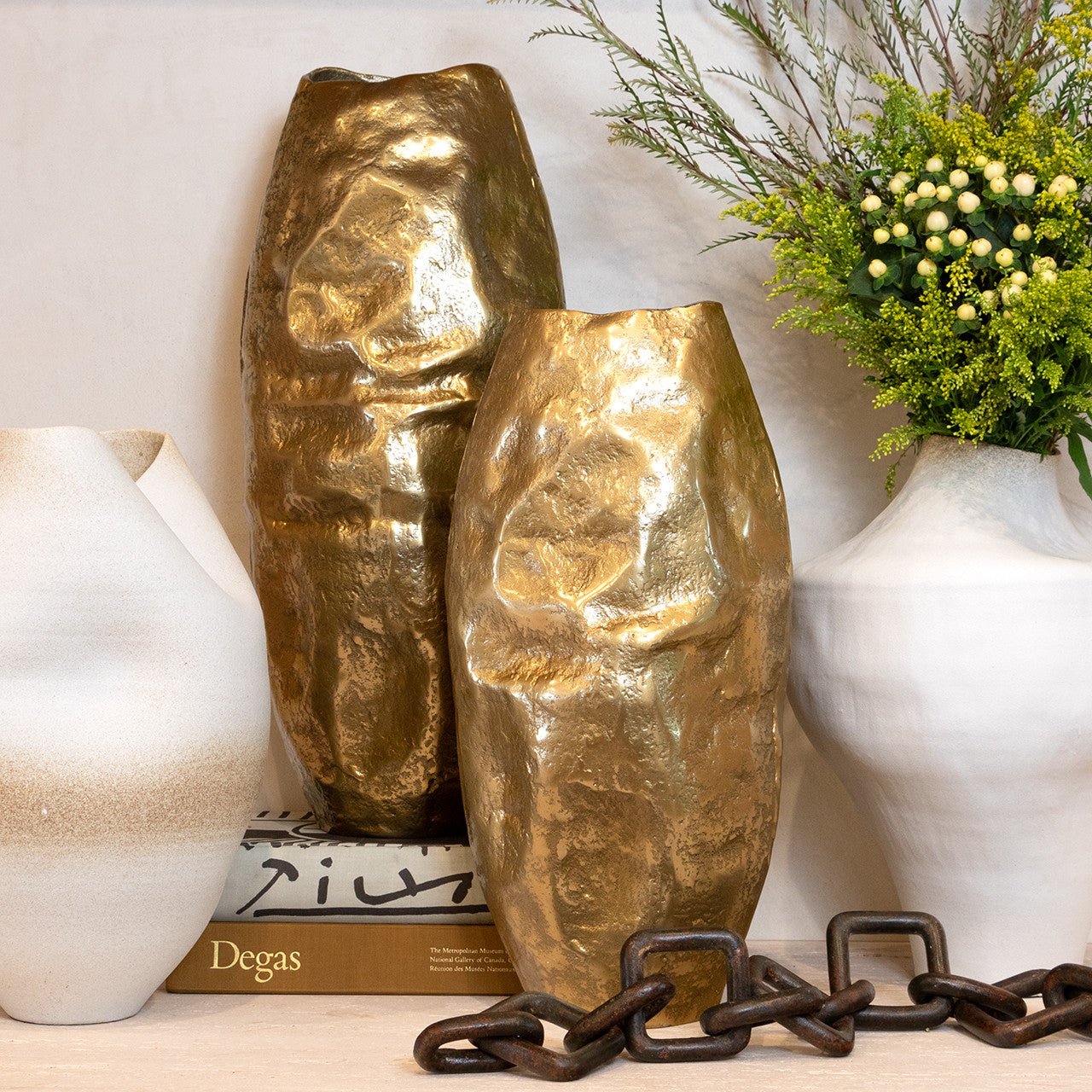 ‘Callaway’ Gold Vases, Set of 2 - EcoLuxe Furnishings