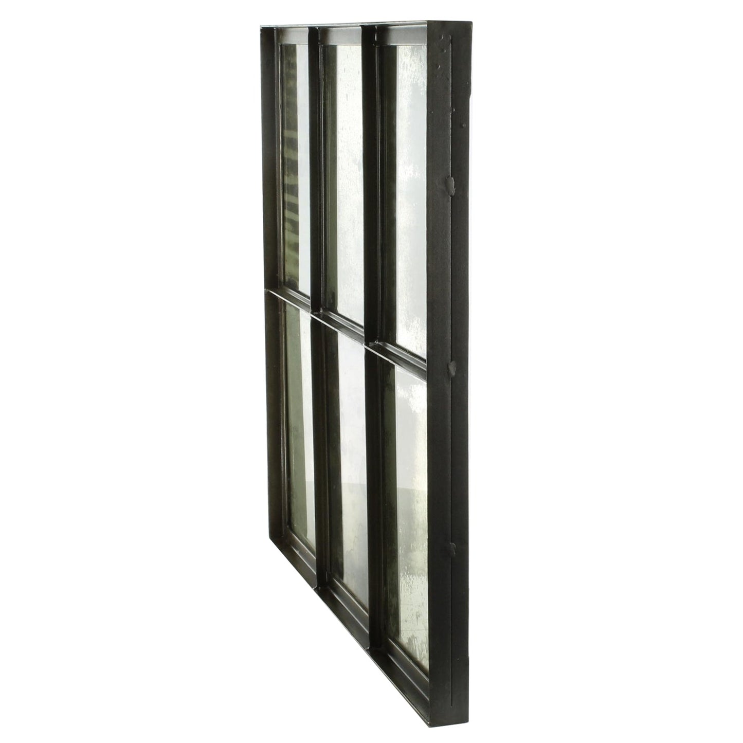 ‘Carrefour’ Iron Mirror, 6-Panes (Antique Nickel) - EcoLuxe Furnishings