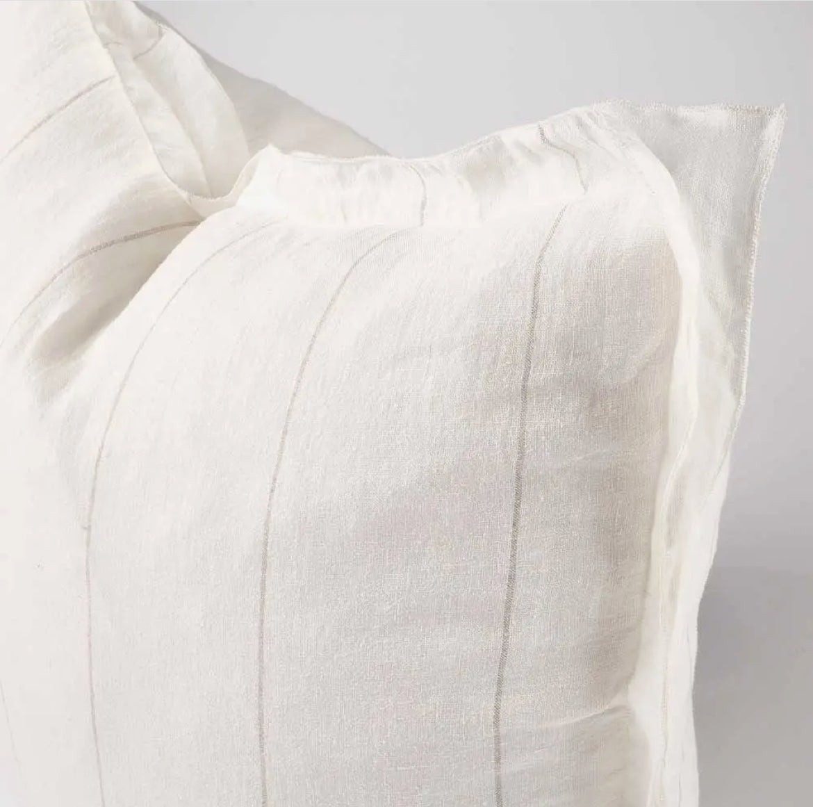‘Carter’ Linen Cushion Cover (Off-White w/Natural Stripe) - EcoLuxe Furnishings