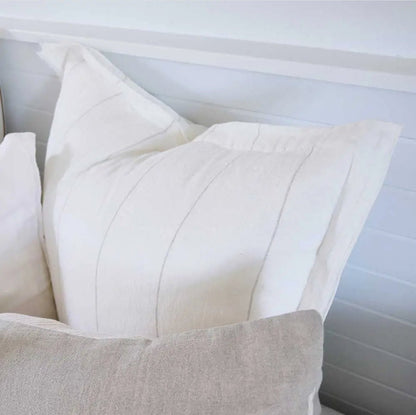 ‘Carter’ Linen Cushion Cover (Off-White w/Natural Stripe) - EcoLuxe Furnishings