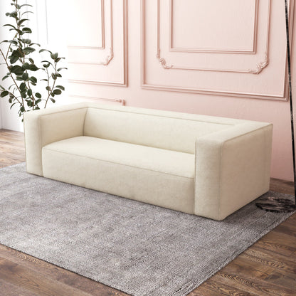 ‘Cassidy’ Modern Sofa (Cream Boucle) - EcoLuxe Furnishings
