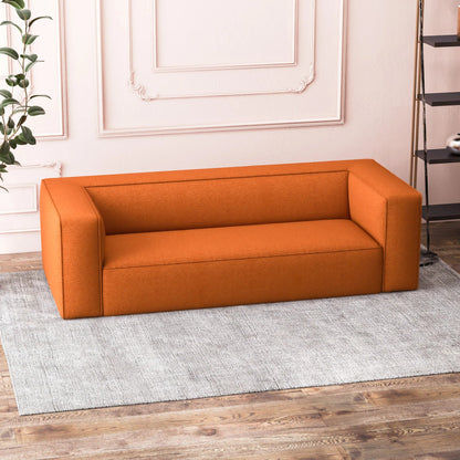 ‘Cassidy’ Sofa (Orange Boucle) - EcoLuxe Furnishings