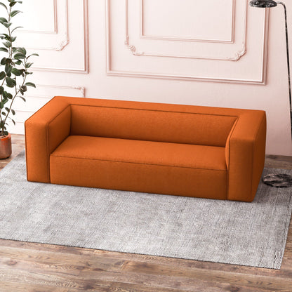 ‘Cassidy’ Sofa (Orange Boucle) - EcoLuxe Furnishings