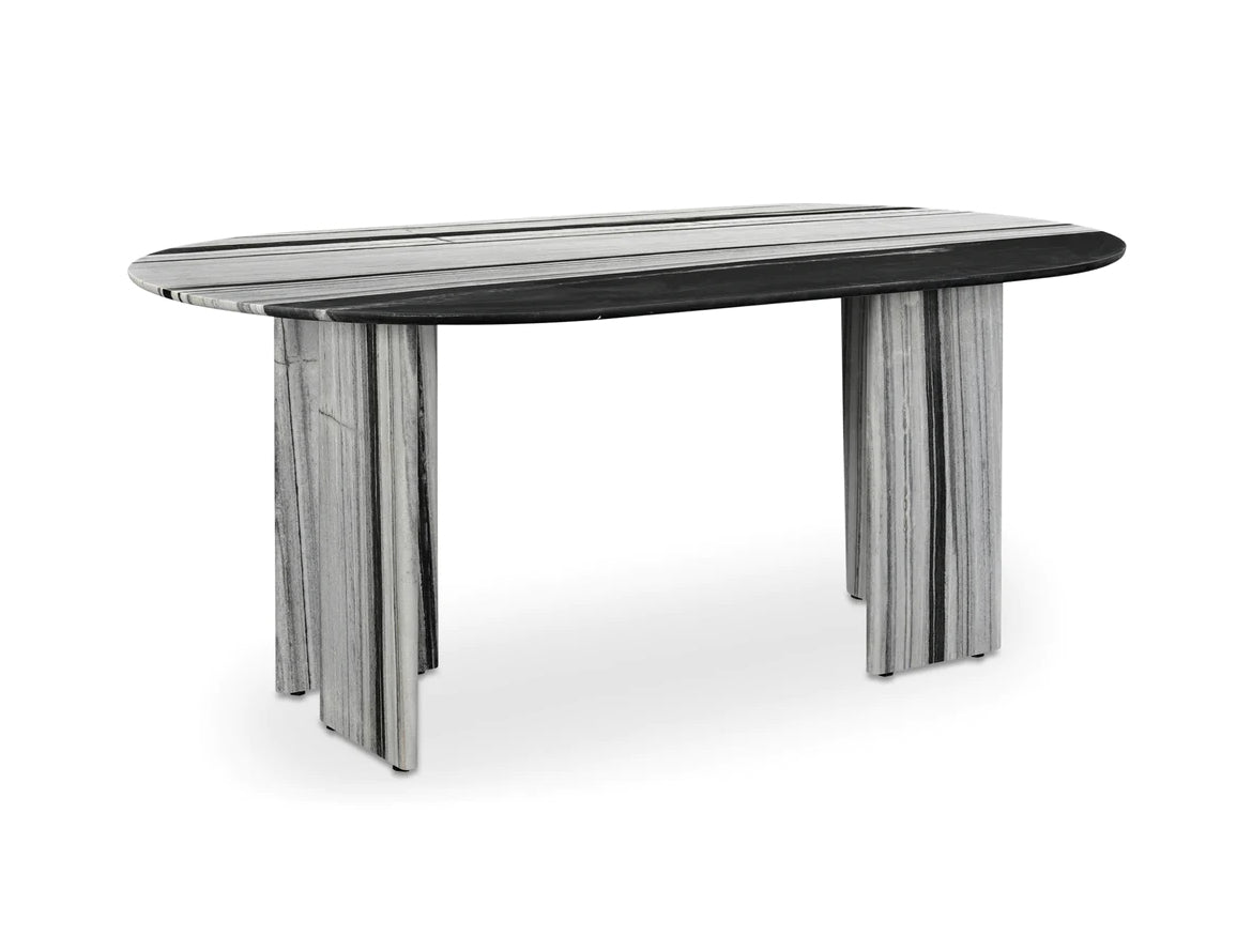 ‘Celia’ Oval Dining Table (Panda Marble) - EcoLuxe Furnishings