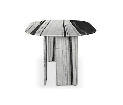 ‘Celia’ Oval Dining Table (Panda Marble) - EcoLuxe Furnishings