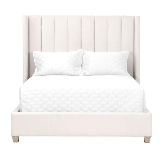 ‘Chandler’ Bed, Cream Velvet (Cal King) - EcoLuxe Furnishings