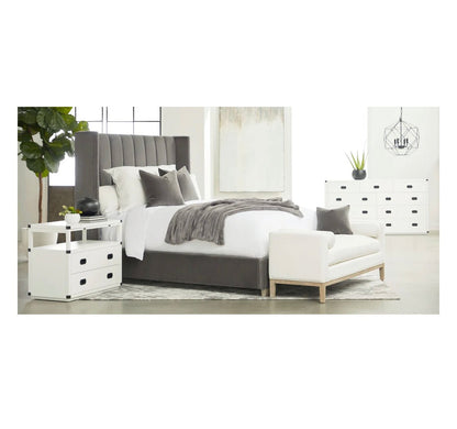‘Chandler’ Bed, Dark Dove Velvet (Standard King) - EcoLuxe Furnishings