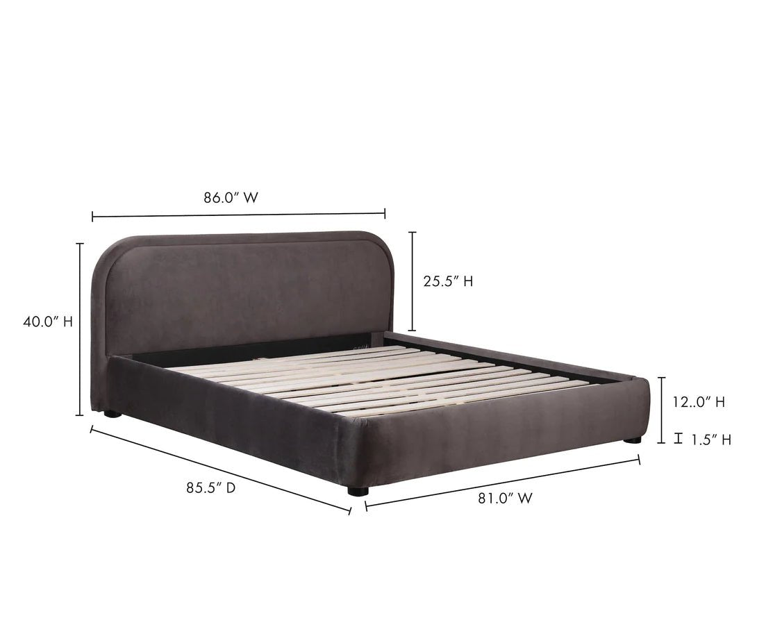 ‘Colin’ Bed, King (Charcoal) - EcoLuxe Furnishings