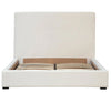 ‘Colton’ Linen Upholstered Panel Platform Bed, King (White) - EcoLuxe Furnishings