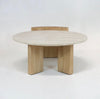 ‘Córdoba’ Coffee Table (Solid Wood & Travertine) - EcoLuxe Furnishings