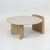 ‘Córdoba’ Coffee Table (Solid Wood & Travertine) - EcoLuxe Furnishings