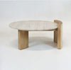 ‘Córdoba’ Coffee Table (Solid Wood & Travertine) - EcoLuxe Furnishings