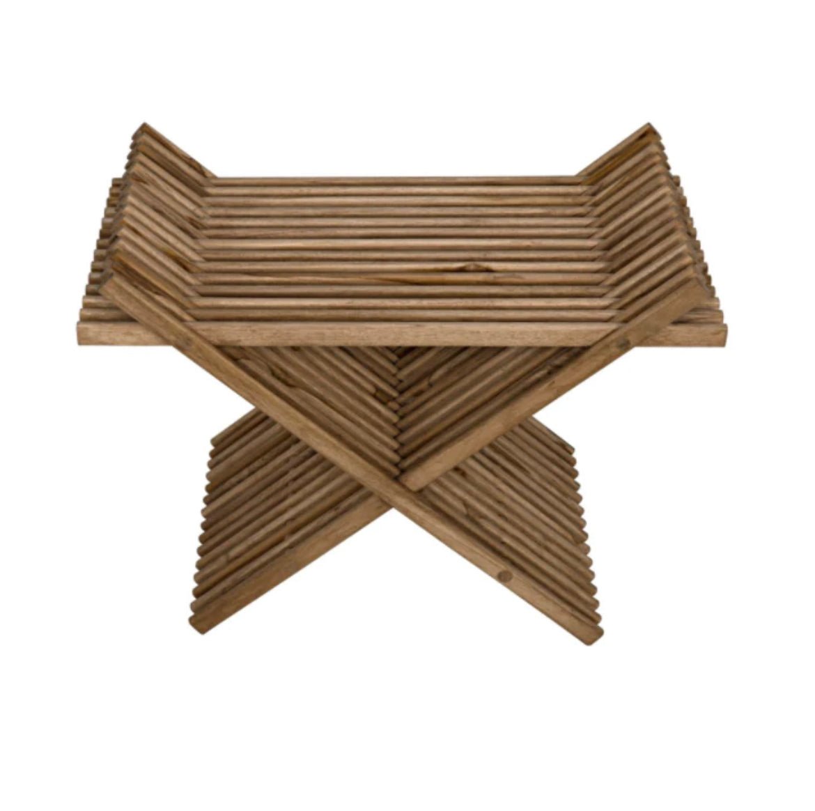 ‘Dede’ Folding Stool (Teak) - EcoLuxe Furnishings