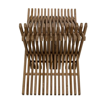 ‘Dede’ Folding Stool (Teak) - EcoLuxe Furnishings