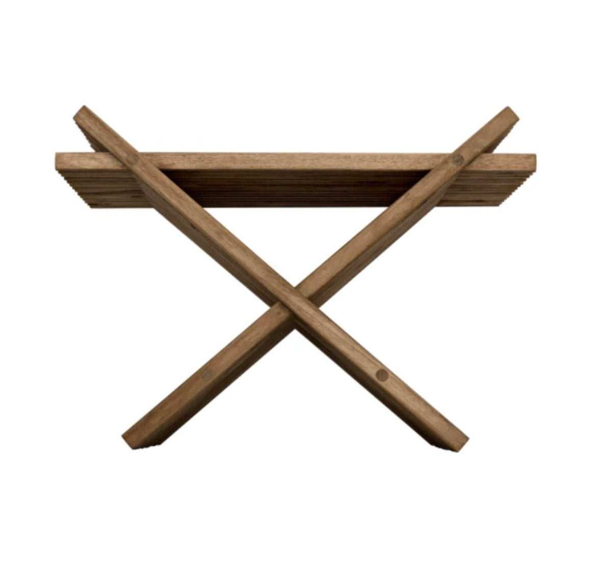 ‘Dede’ Folding Stool (Teak) - EcoLuxe Furnishings