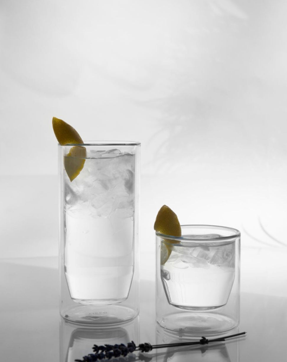 ‘Double-Wall’ 16 oz Glasses, Set of Two (Clear) - EcoLuxe Furnishings
