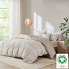 ‘Dover’ 5-Piece Organic Cotton Oversized Comforter Cover Set w/removable insert, King/Cal King (Natural) - EcoLuxe Furnishings