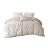 ‘Dover’ 5-Piece Organic Cotton Oversized Comforter Cover Set w/removable insert, King/Cal King (Natural) - EcoLuxe Furnishings