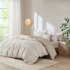 ‘Dover’ 5-Piece Organic Cotton Oversized Comforter Cover Set w/removable insert, King/Cal King (Natural) - EcoLuxe Furnishings
