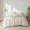 ‘Dover’ 5-Piece Organic Cotton Oversized Comforter Cover Set w/removable insert, King/Cal King (Natural) - EcoLuxe Furnishings