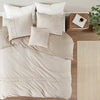 ‘Dover’ 5-Piece Organic Cotton Oversized Comforter Cover Set w/removable insert, King/Cal King (Natural) - EcoLuxe Furnishings