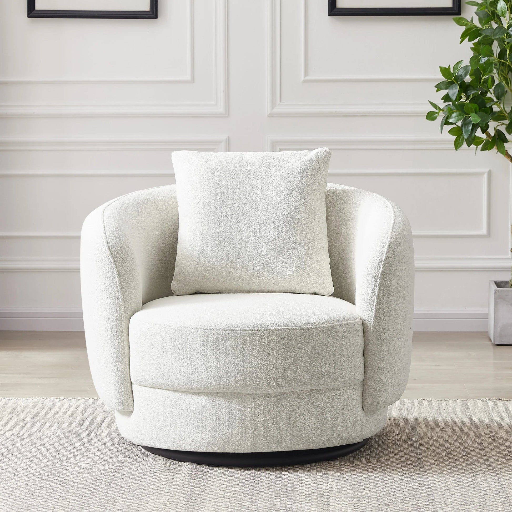 ‘Dylan’ Lounge Chair (Beige Boucle) - EcoLuxe Furnishings