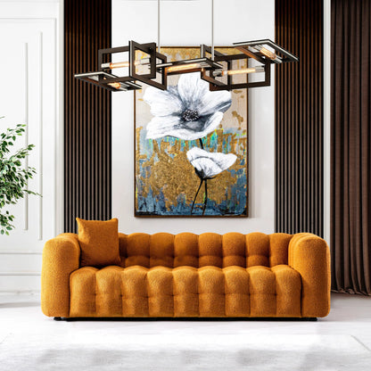 ‘Eden’ Chesterfield Sofa (Orange) - EcoLuxe Furnishings