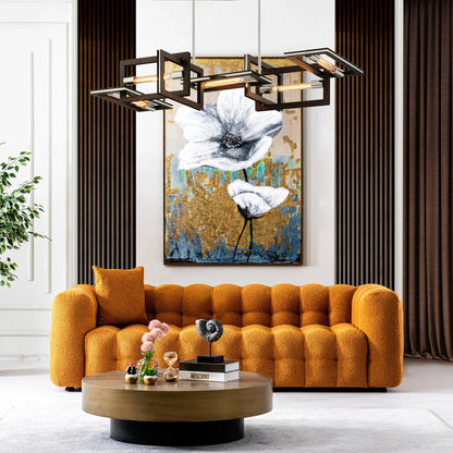 ‘Eden’ Chesterfield Sofa (Orange) - EcoLuxe Furnishings
