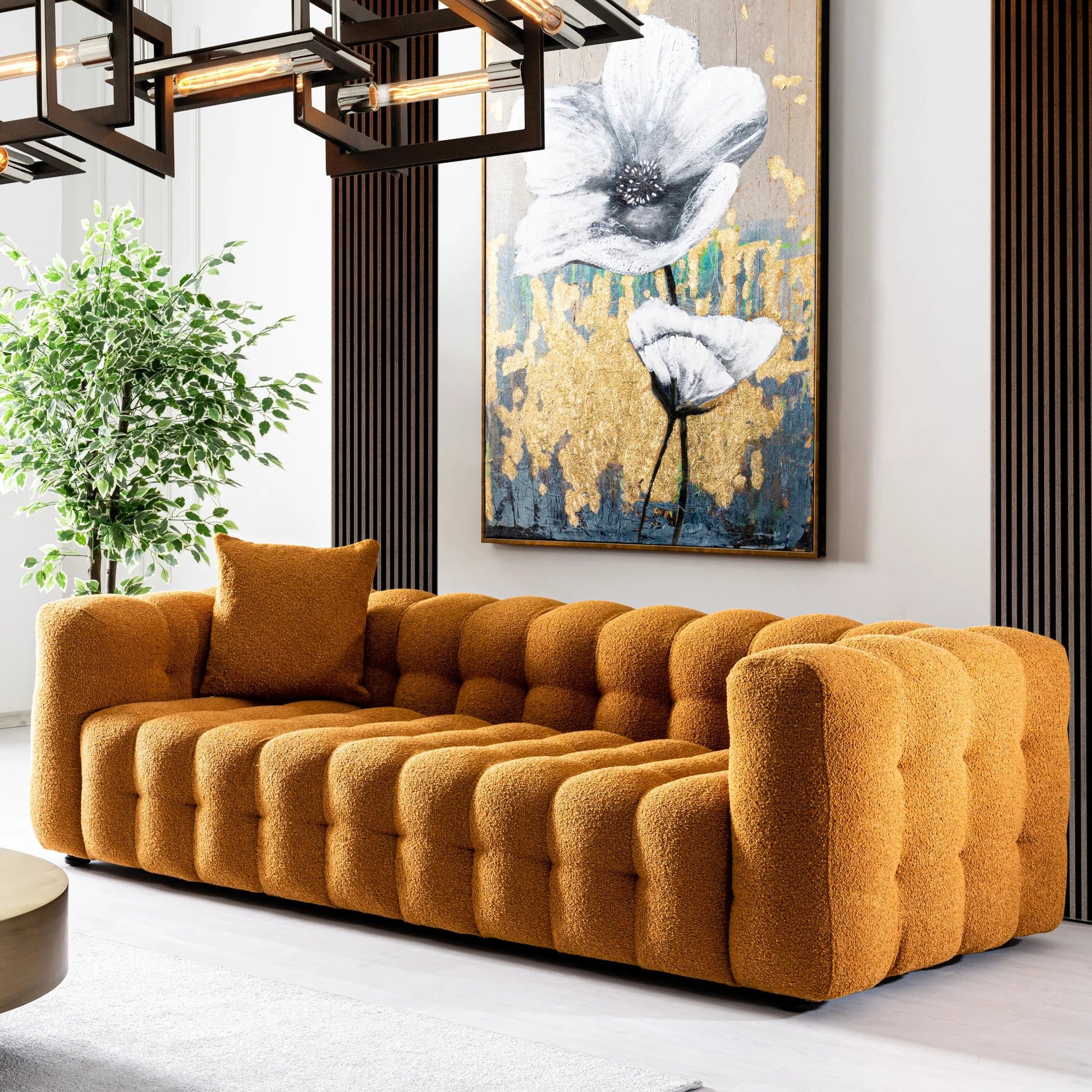 ‘Eden’ Chesterfield Sofa (Orange) - EcoLuxe Furnishings