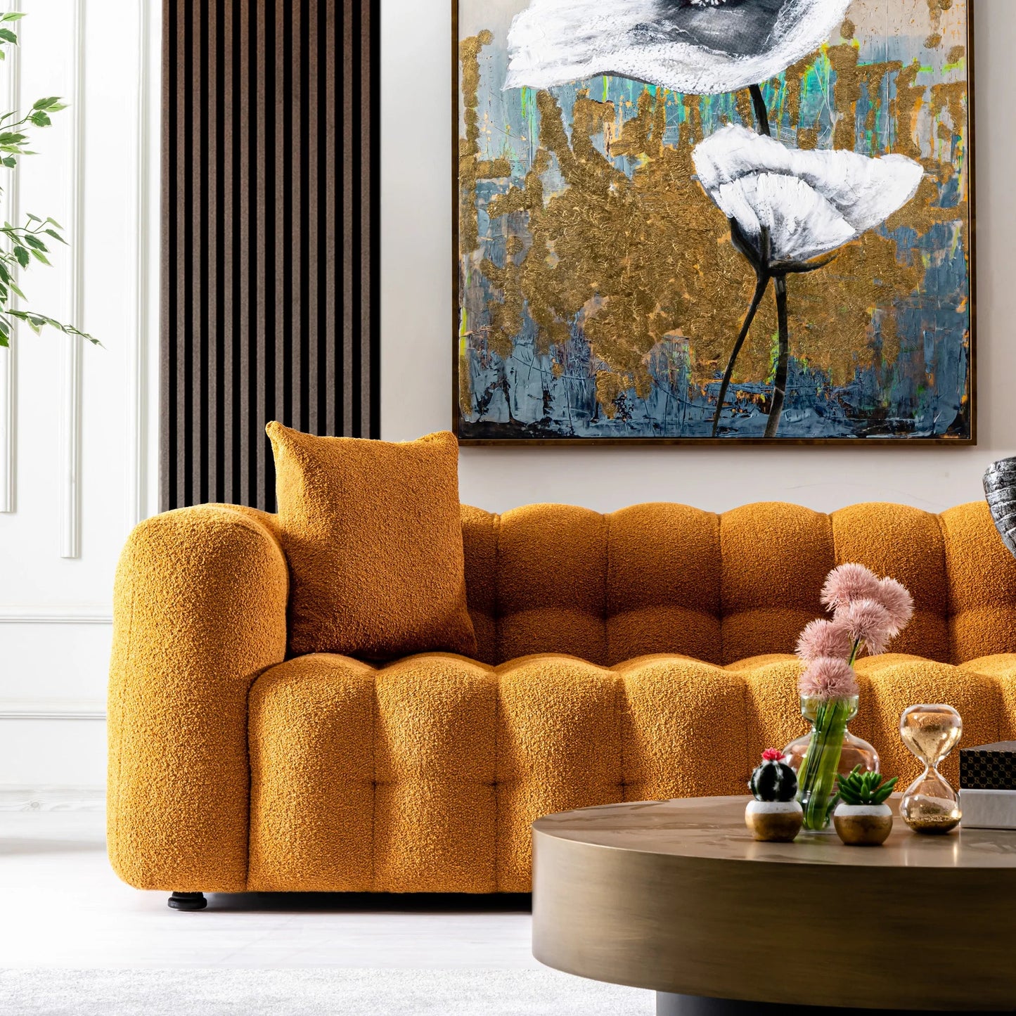‘Eden’ Chesterfield Sofa (Orange) - EcoLuxe Furnishings
