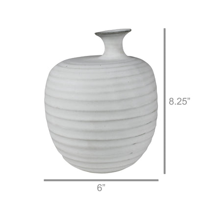 ‘Eleo’ Ceramic Vase w/Neck, Small - EcoLuxe Furnishings