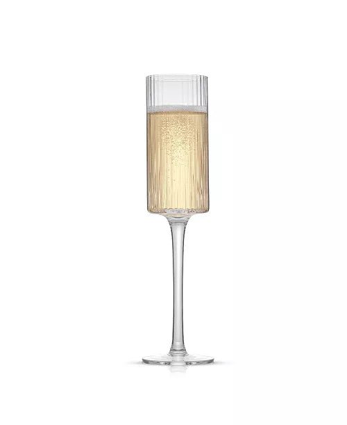 ‘Elle’ Fluted Cylinder Champagne Glass, Set of 2 - EcoLuxe Furnishings