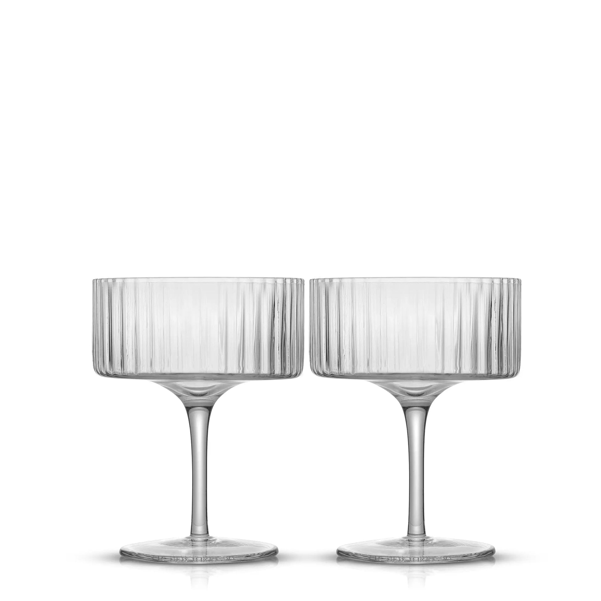 JoyJolt Elle Fluted Cylinder Martini Coupe Glass - Set of 2