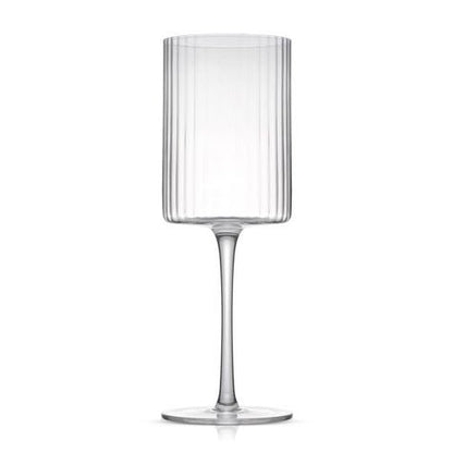 ‘Elle’ Fluted Cylinder Red Wine Glass, Set of 2 - EcoLuxe Furnishings