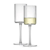 ‘Elle’ Fluted Cylinder White Wine Glass, Set of 2 - EcoLuxe Furnishings