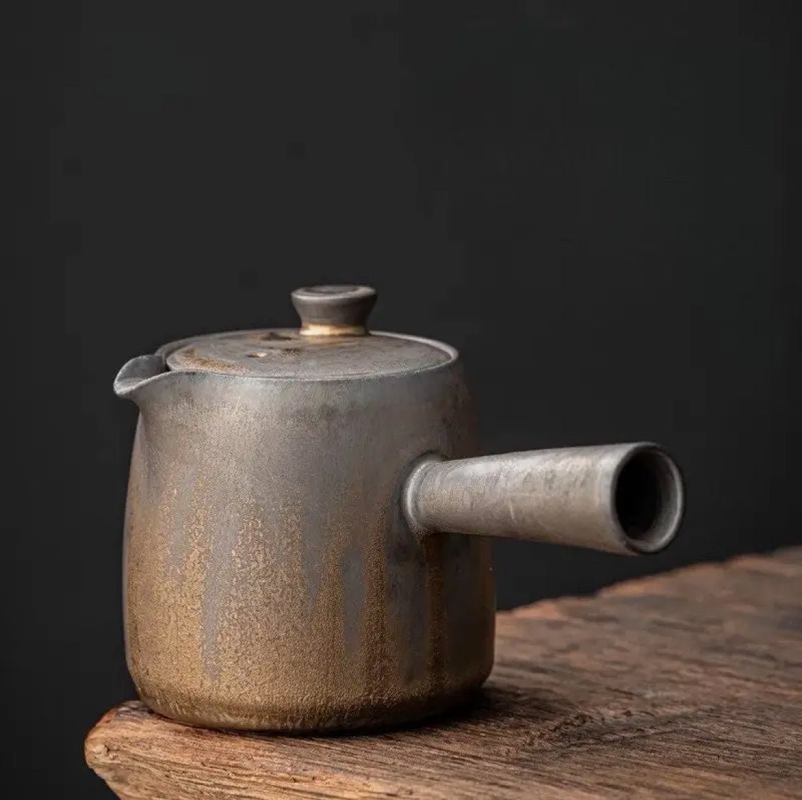 Everyday Teapot w/Side Handle (Ceramic Metallic Glaze) - EcoLuxe Furnishings