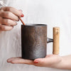 Everyday Wooden Handle Mug (Ceramic Metallic Glaze) - EcoLuxe Furnishings