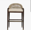 ‘Fara’ Upholstered Bar Stool (Teak) - EcoLuxe Furnishings