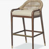 ‘Fara’ Upholstered Bar Stool (Teak) - EcoLuxe Furnishings