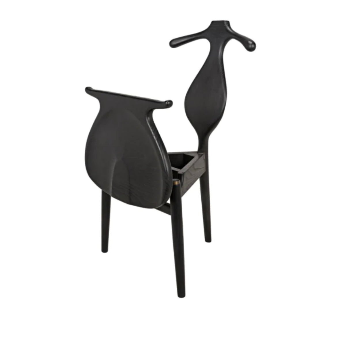 ‘Figaro’ Chair w/Jewelry Box (Charcoal Black) - EcoLuxe Furnishings