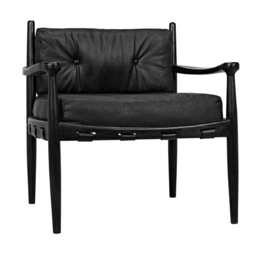 ‘Fogel’ Lounge Chair (Charcoal Black) - EcoLuxe Furnishings