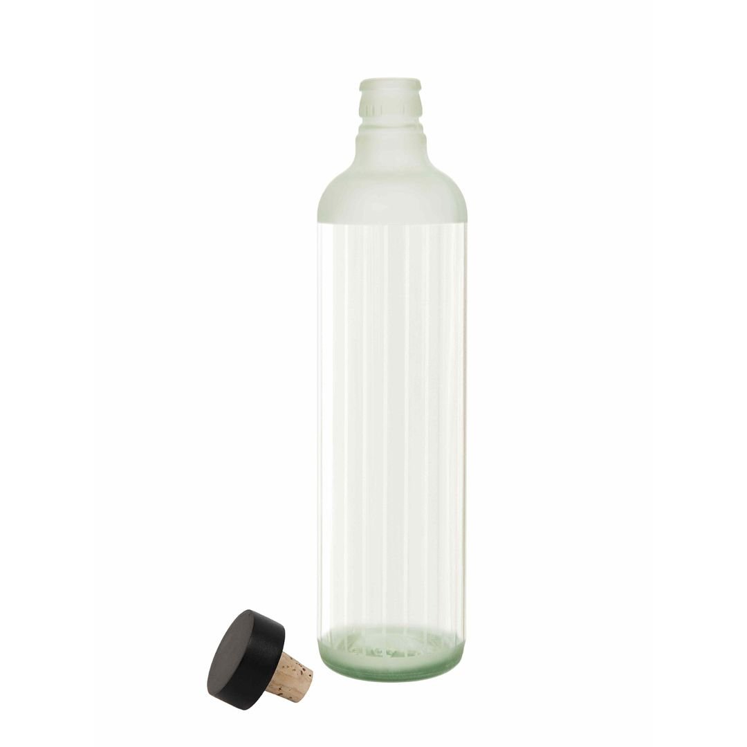 Frosty Glass Bottle w/Wooden Stopper - EcoLuxe Furnishings