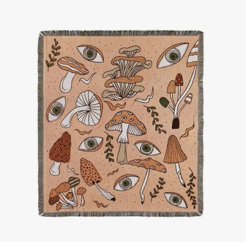 ‘Good Shroom’ Throw Blanket - EcoLuxe Furnishings