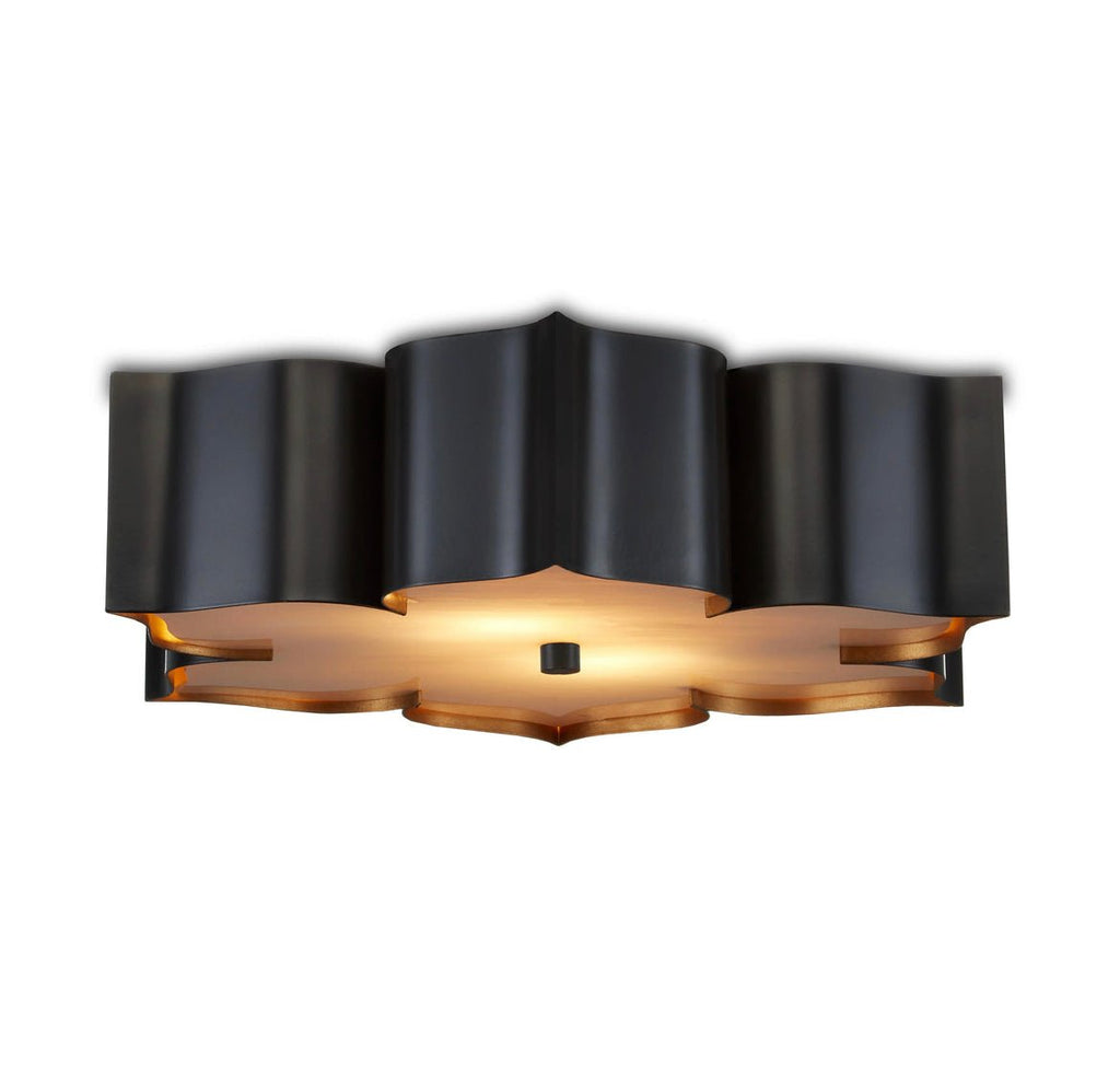 ‘Grand Lotus’ Flush Mount (Black) - EcoLuxe Furnishings